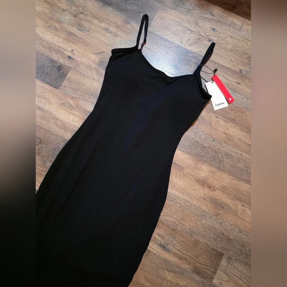 Popilush Women's Black Black Summer Shapewear Tummy Control Bodycon Dress Size M - Picture 5 of 8